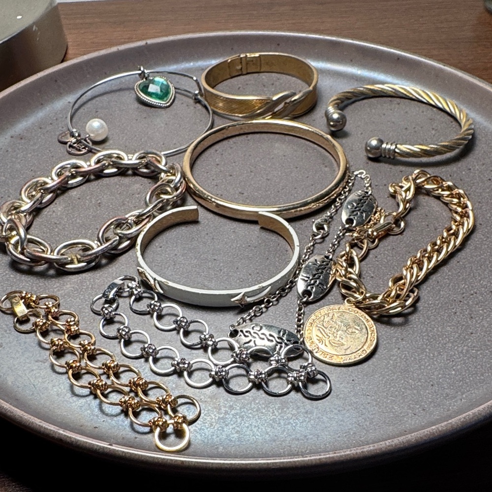Elegant Gold and Silver Bracelet Set